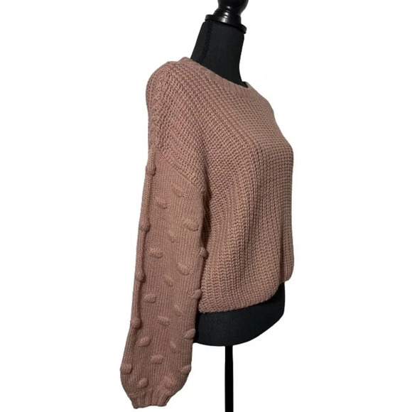 Moon & Madison Sweater Chunky Knit French Dot Sleeves Size Medium - Picture 2 of 8